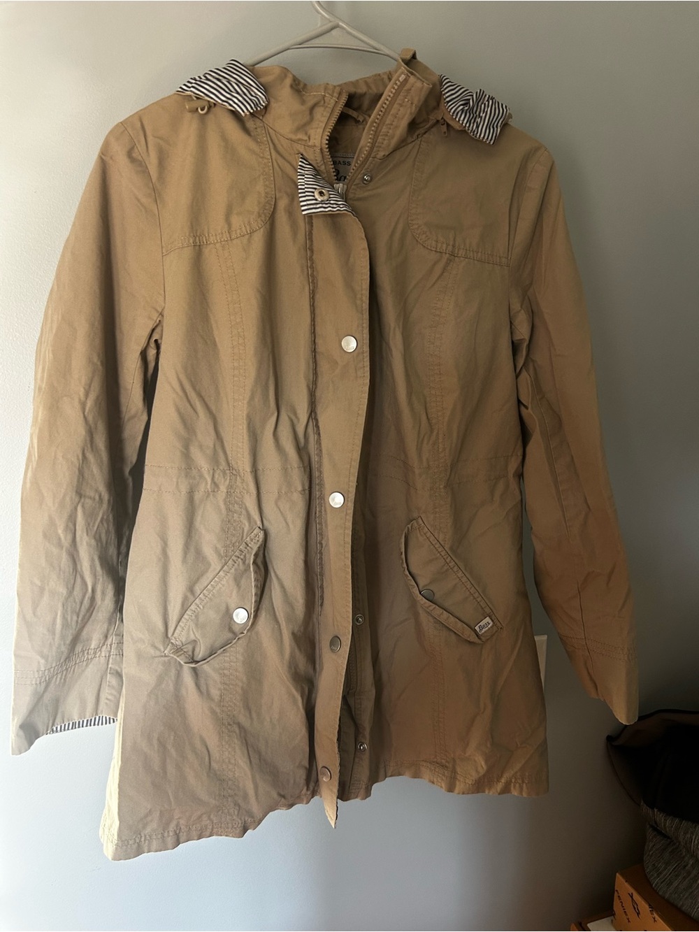 G.H. Bass & Co. Tan Lightweight Hooded Trench Coat
